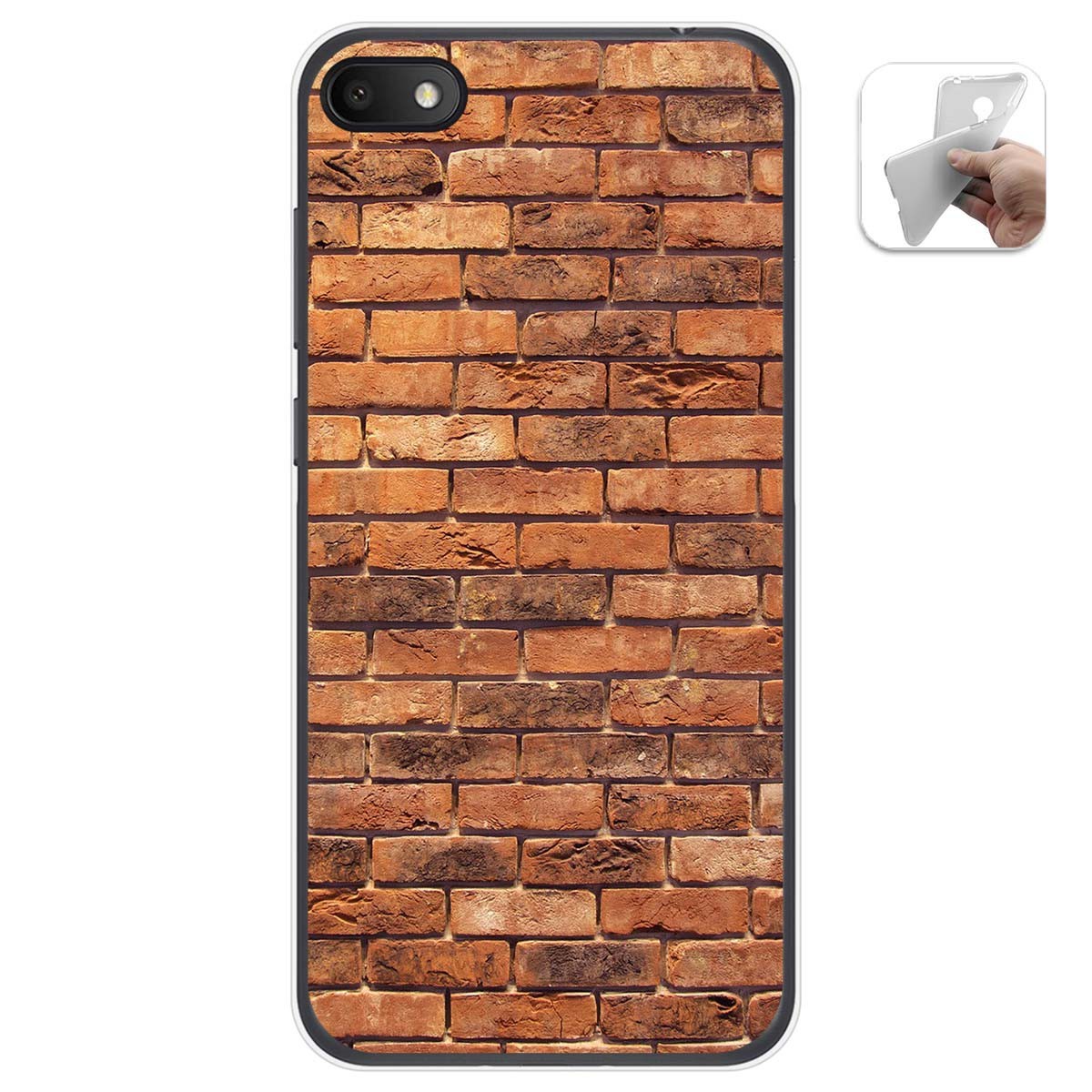 Funda Gel Tpu para Alcatel 1V 2019 diseño Ladrillo 04 Dibujos