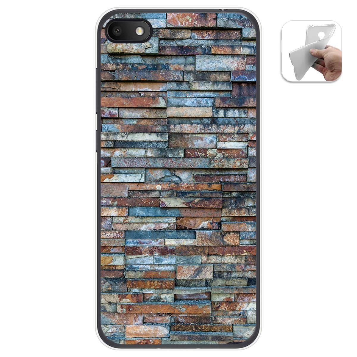 Funda Gel Tpu para Alcatel 1V 2019 diseño Ladrillo 05 Dibujos