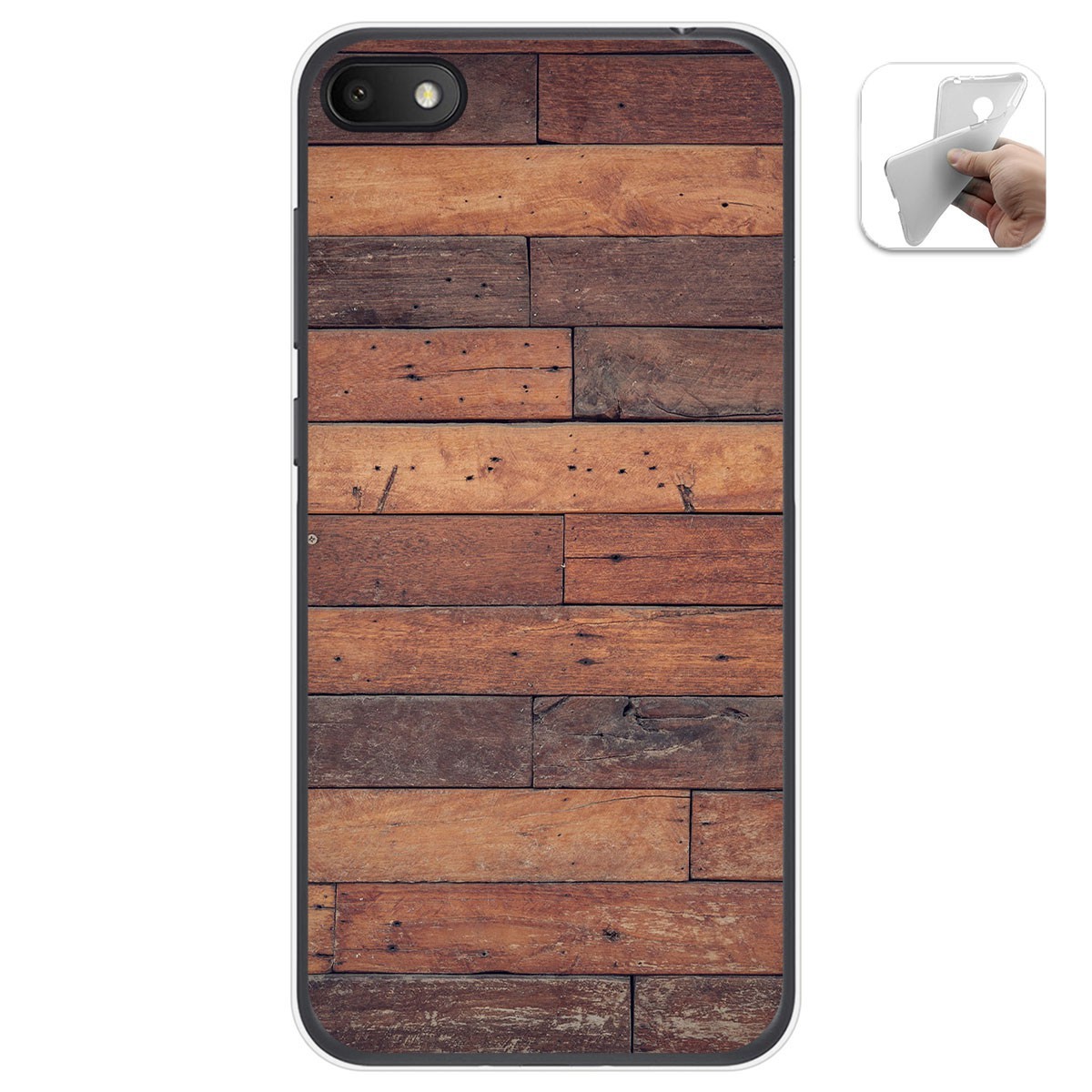 Funda Gel Tpu para Alcatel 1V 2019 diseño Madera 03 Dibujos