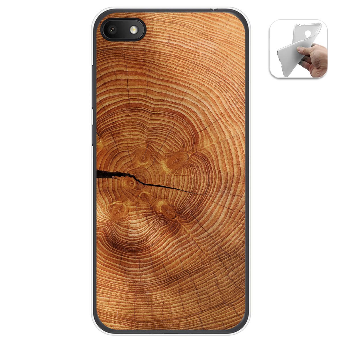 Funda Gel Tpu para Alcatel 1V 2019 diseño Madera 04 Dibujos