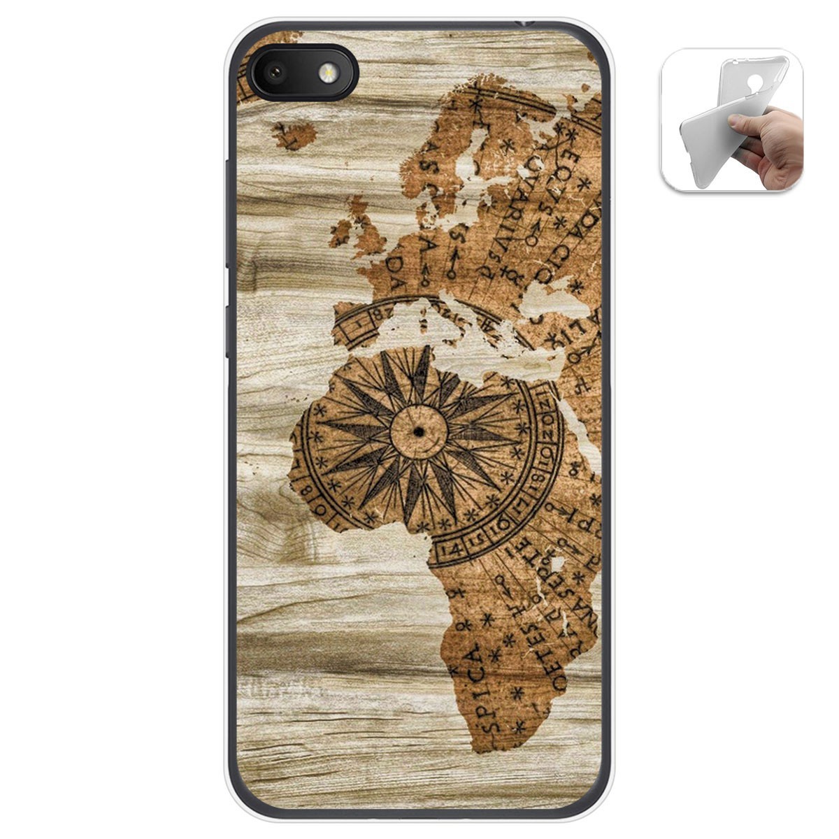 Funda Gel Tpu para Alcatel 1V 2019 diseño Madera 07 Dibujos