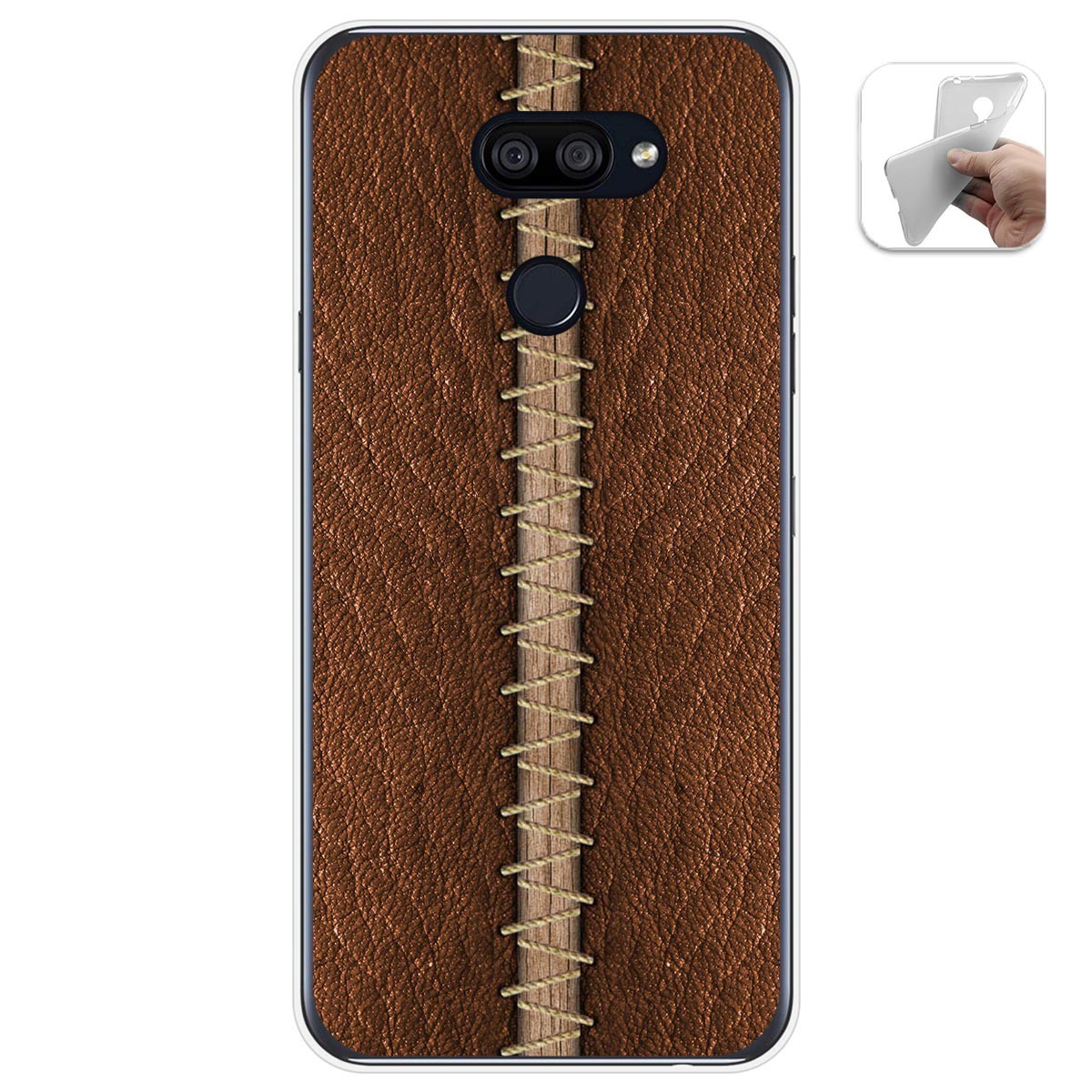Funda Gel Tpu para Lg K40S diseño Cuero 01 Dibujos