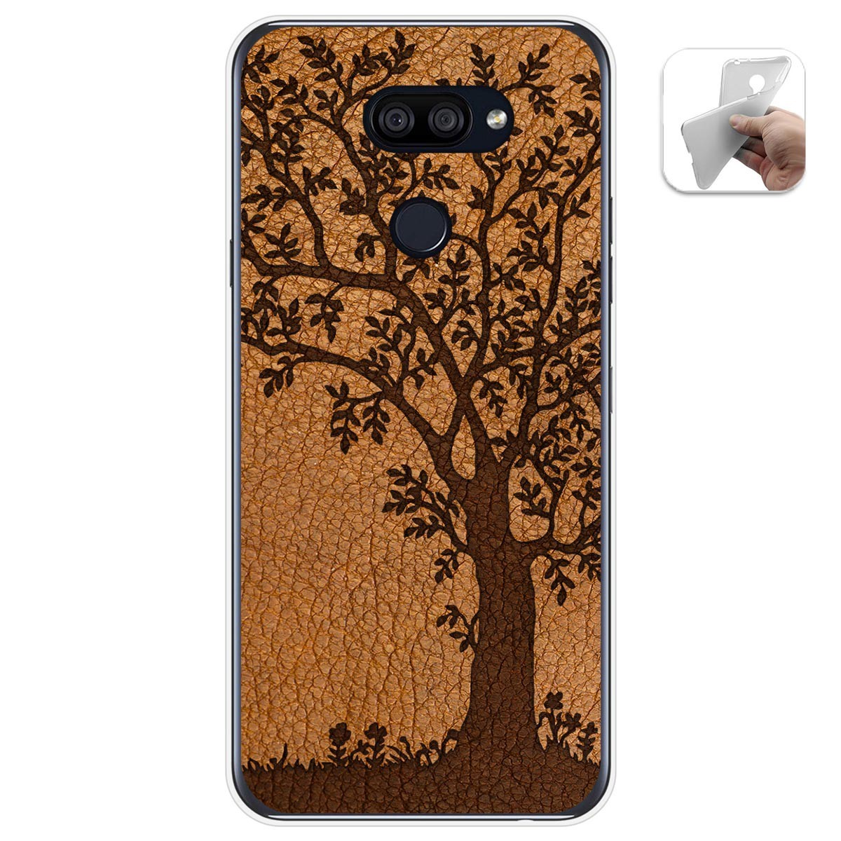 Funda Gel Tpu para Lg K40S diseño Cuero 03 Dibujos