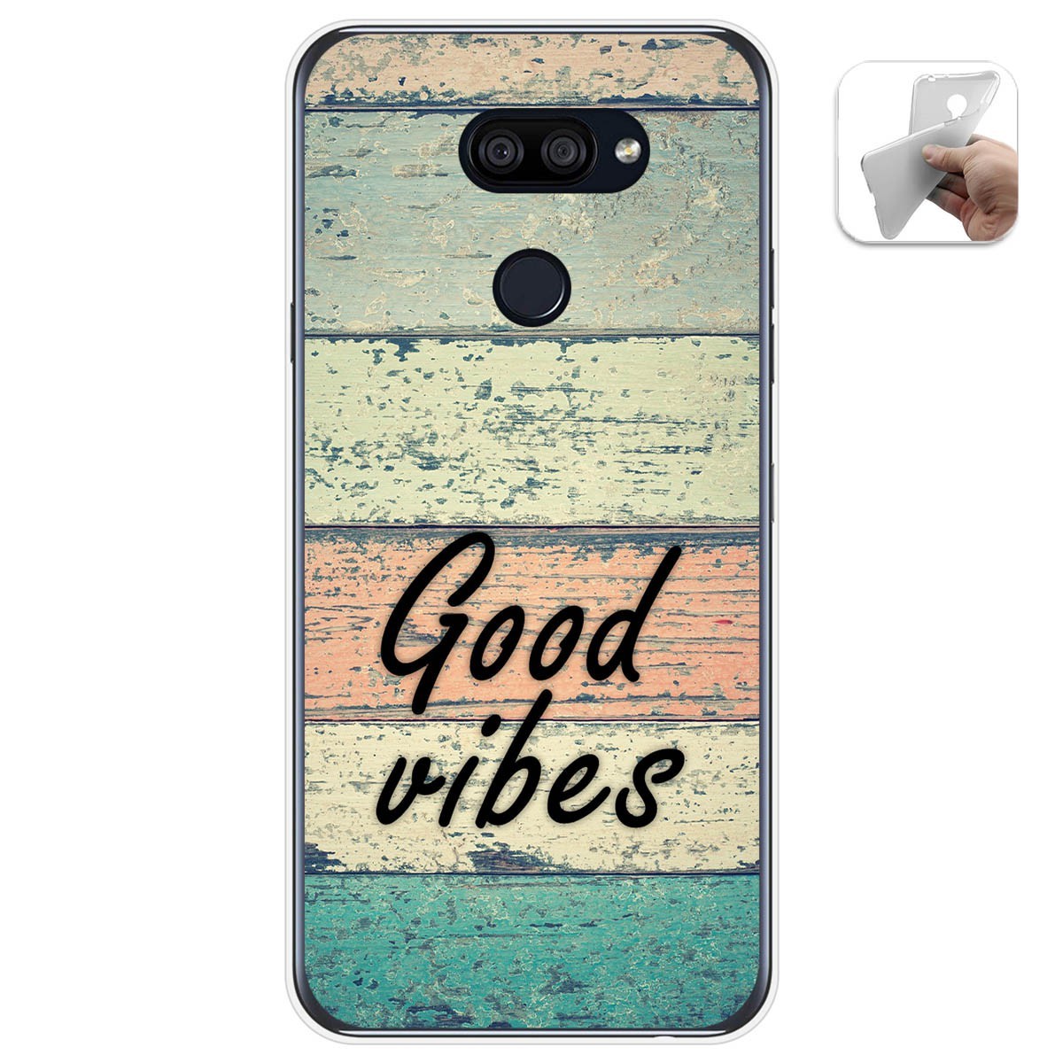 Funda Gel Tpu para Lg K40S diseño Madera 01 Dibujos