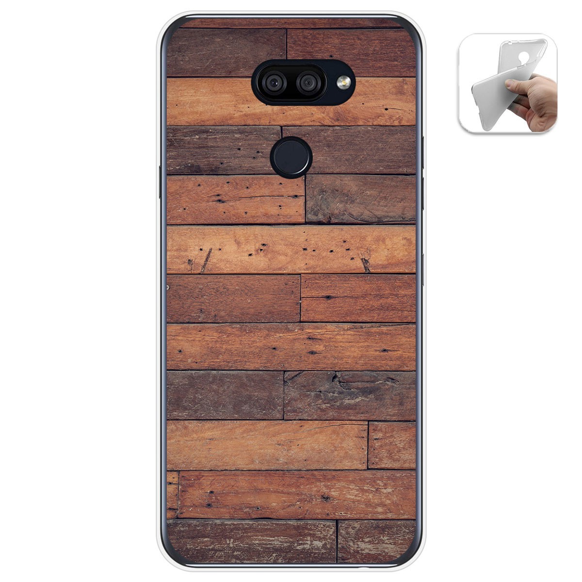 Funda Gel Tpu para Lg K40S diseño Madera 03 Dibujos
