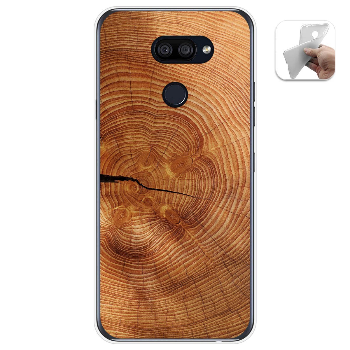 Funda Gel Tpu para Lg K40S diseño Madera 04 Dibujos