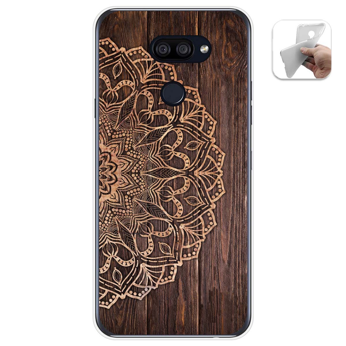 Funda Gel Tpu para Lg K40S diseño Madera 06 Dibujos