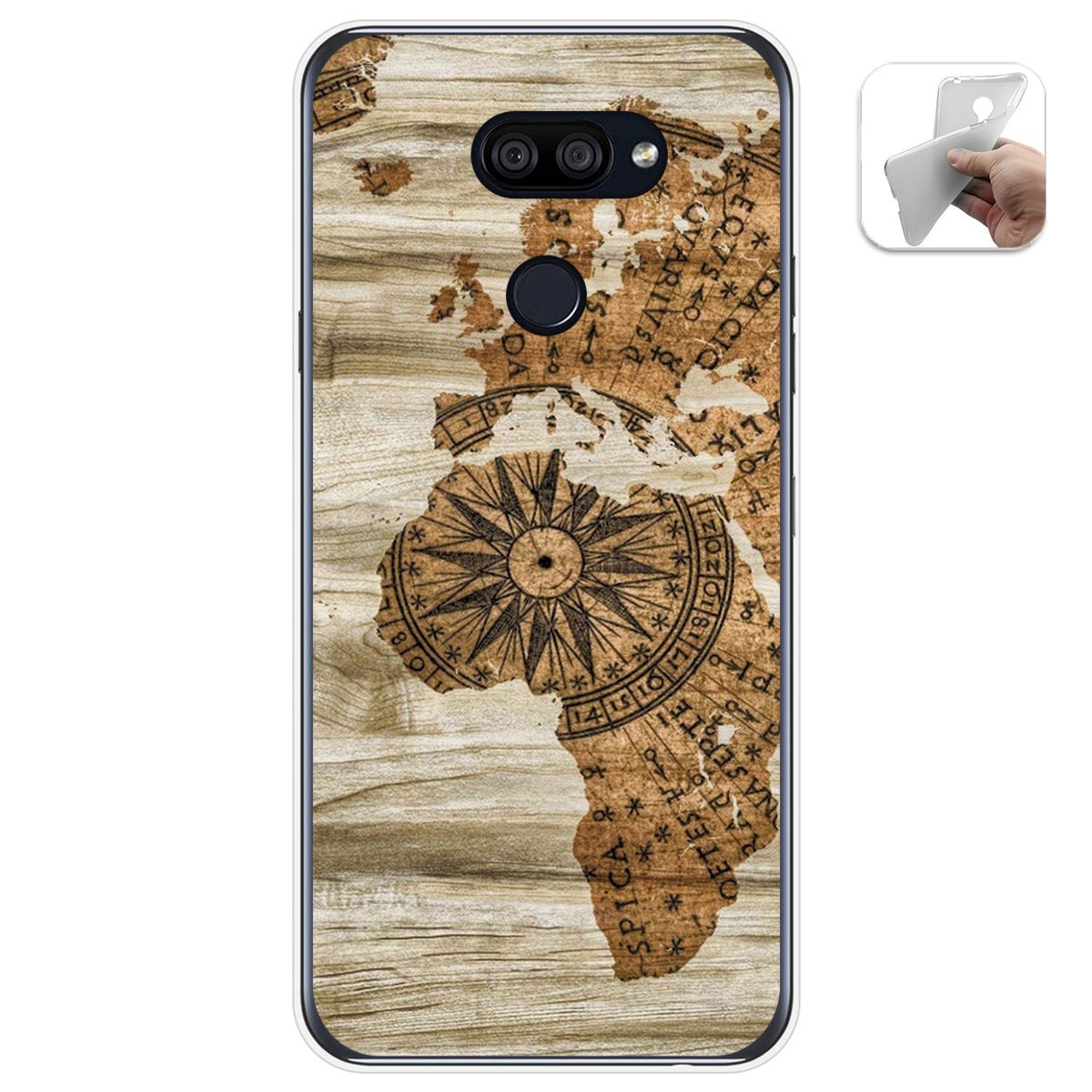 Funda Gel Tpu para Lg K40S diseño Madera 07 Dibujos