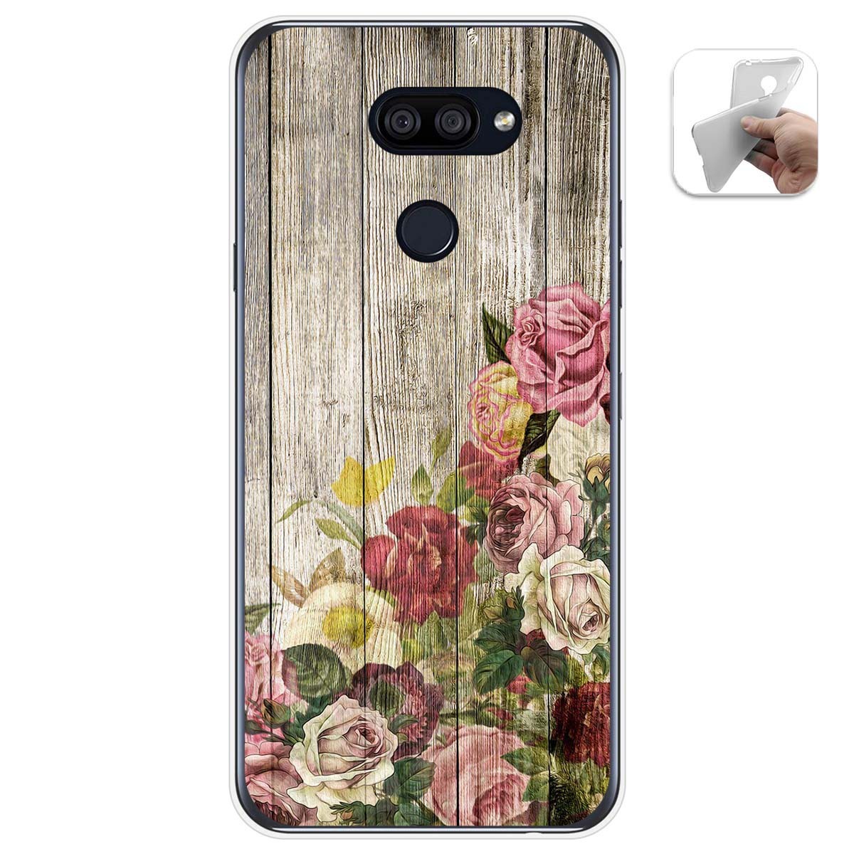 Funda Gel Tpu para Lg K40S diseño Madera 08 Dibujos