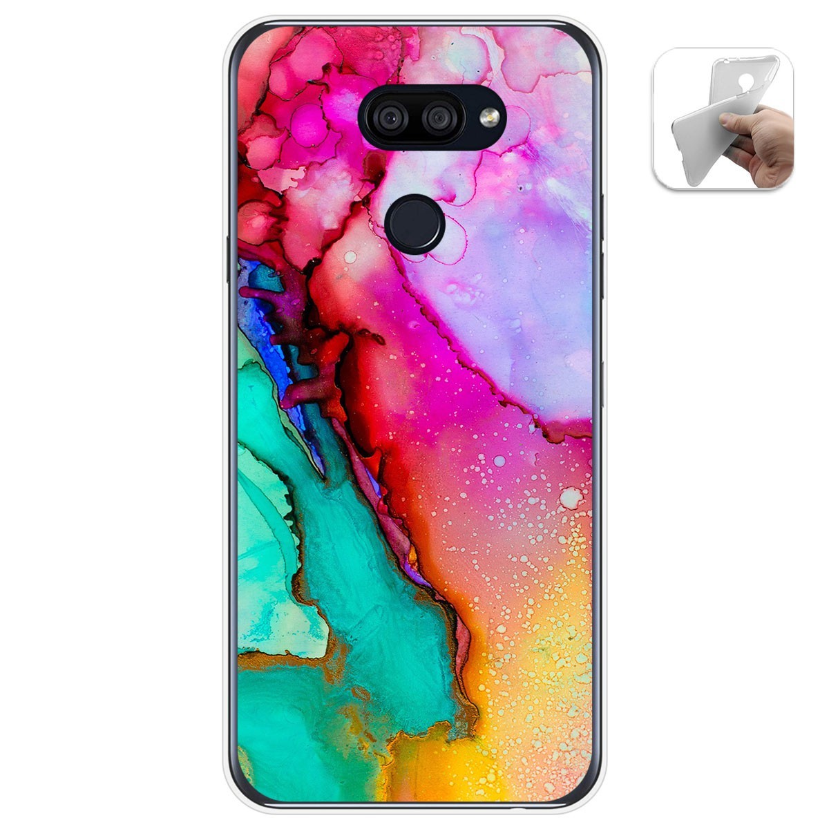 Funda Gel Tpu para Lg K40S diseño Mármol 15 Dibujos