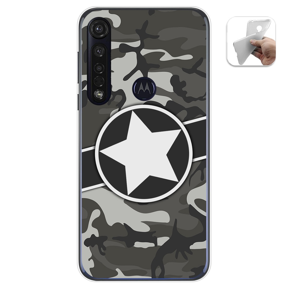 Funda Gel Tpu para Motorola Moto G8 Plus diseño Camuflaje 02 Dibujos