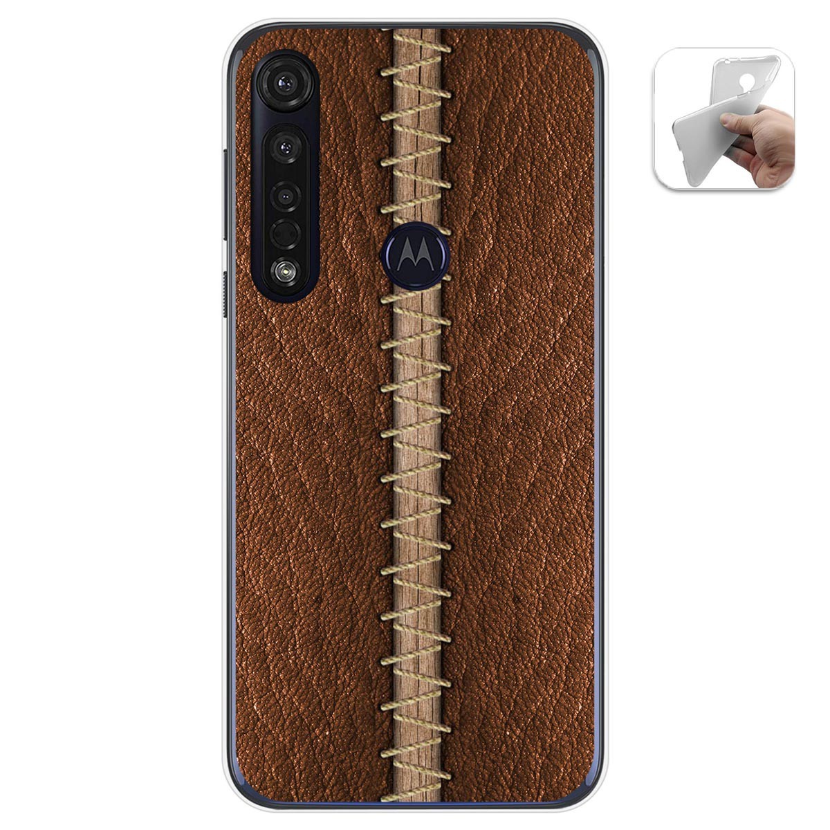 Funda Gel Tpu para Motorola Moto G8 Plus diseño Cuero 01 Dibujos