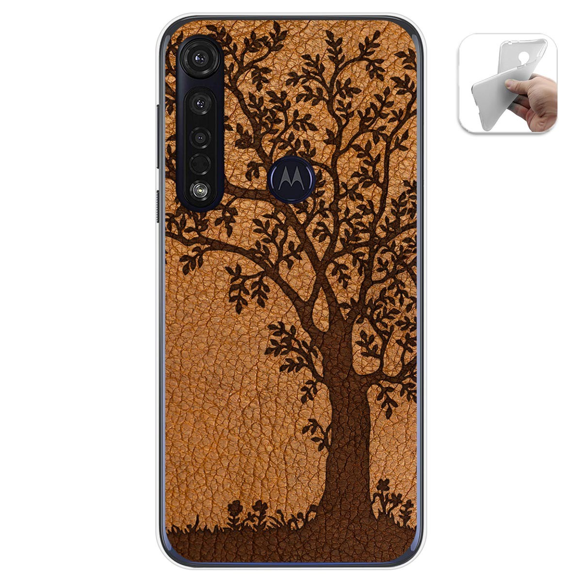 Funda Gel Tpu para Motorola Moto G8 Plus diseño Cuero 03 Dibujos