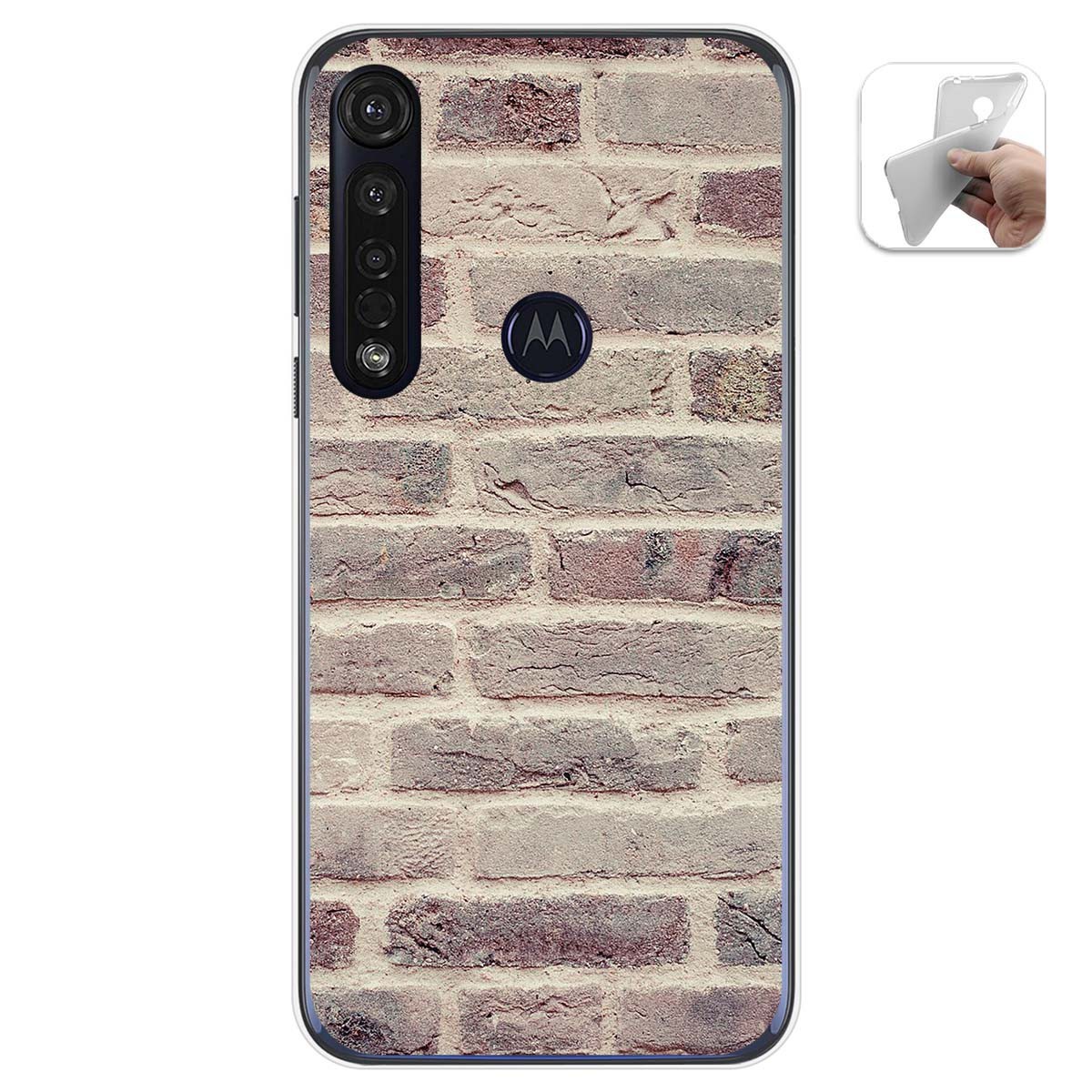 Funda Gel Tpu para Motorola Moto G8 Plus diseño Ladrillo 01 Dibujos