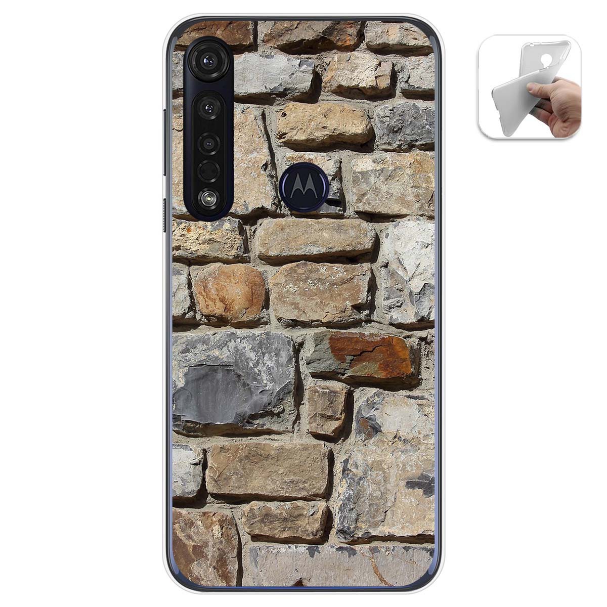 Funda Gel Tpu para Motorola Moto G8 Plus diseño Ladrillo 03 Dibujos