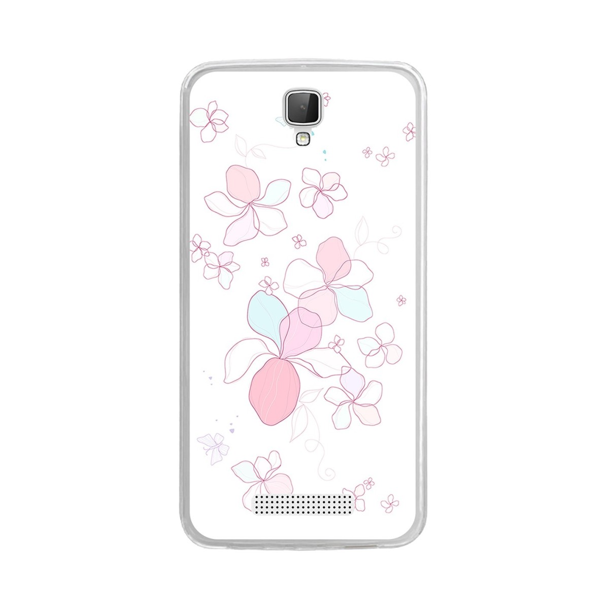 Funda Gel Tpu para Zte Blade L5 / L5 Plus Diseño Flores Minimal Dibujos