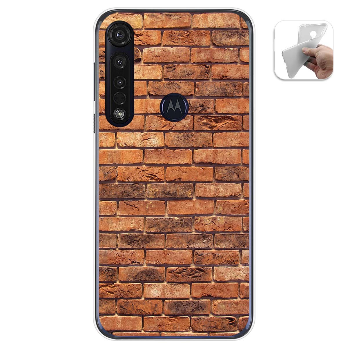 Funda Gel Tpu para Motorola Moto G8 Plus diseño Ladrillo 04 Dibujos