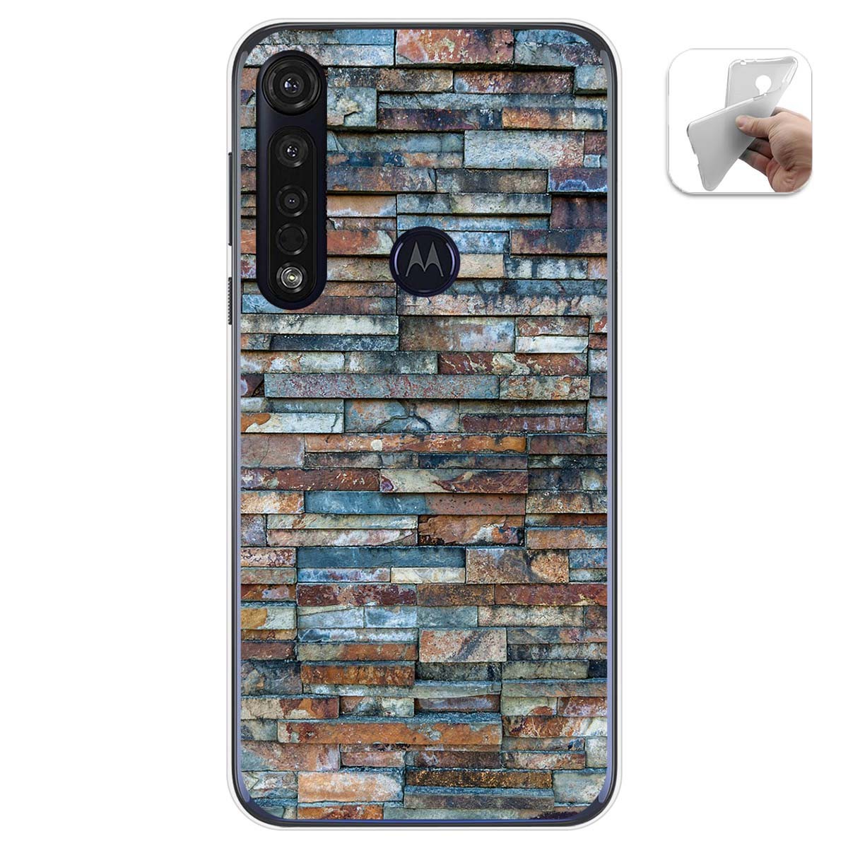 Funda Gel Tpu para Motorola Moto G8 Plus diseño Ladrillo 05 Dibujos