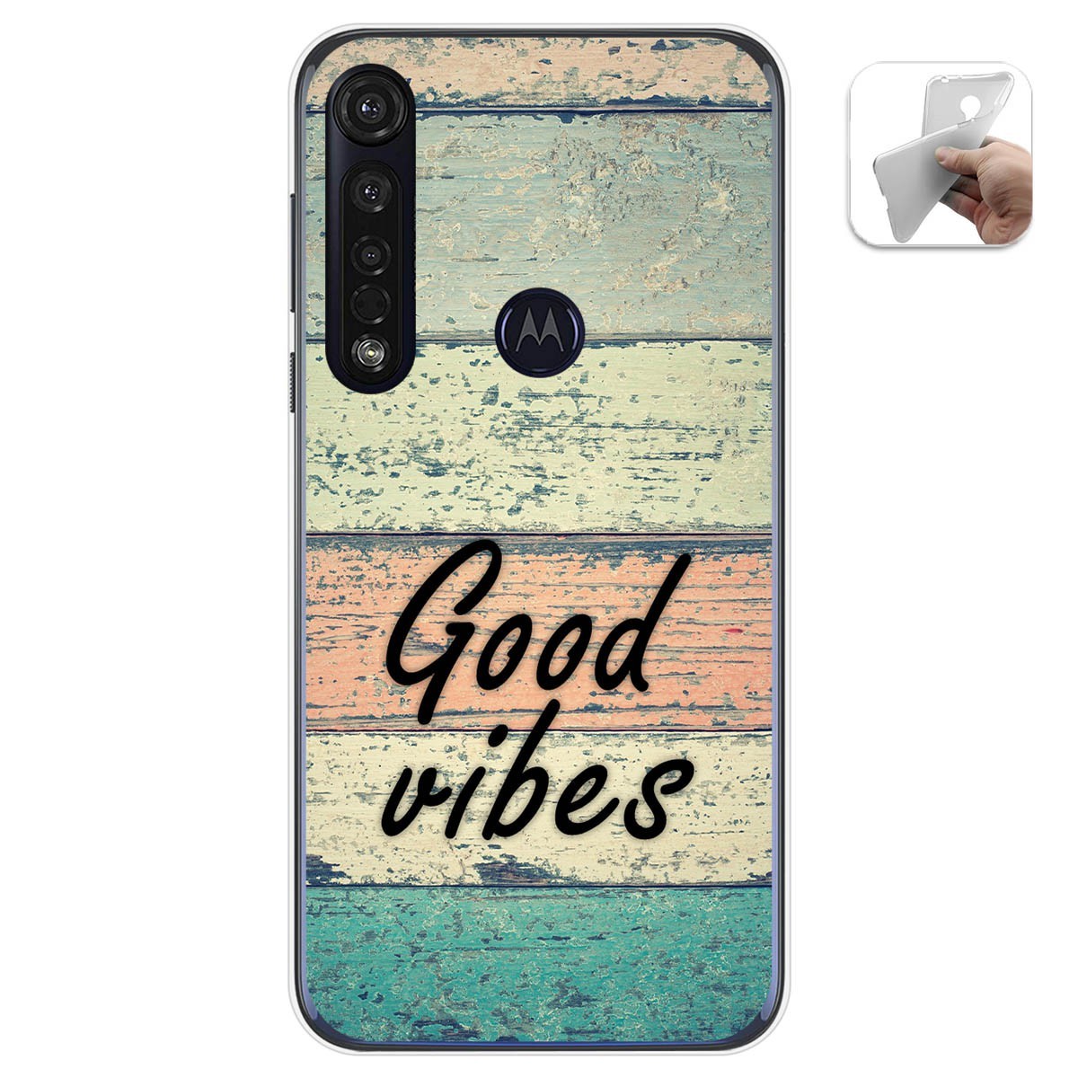 Funda Gel Tpu para Motorola Moto G8 Plus diseño Madera 01 Dibujos