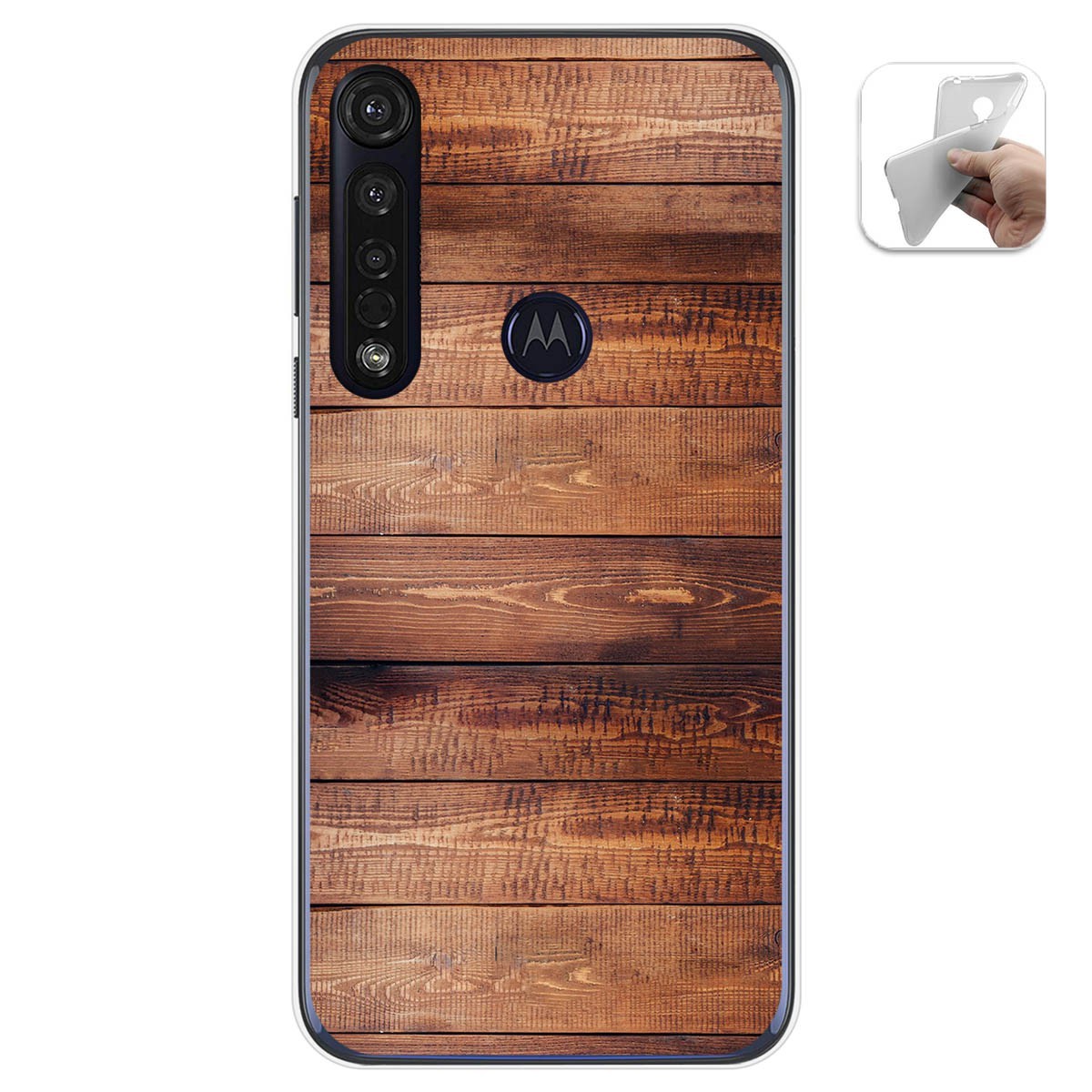 Funda Gel Tpu para Motorola Moto G8 Plus diseño Madera 02 Dibujos