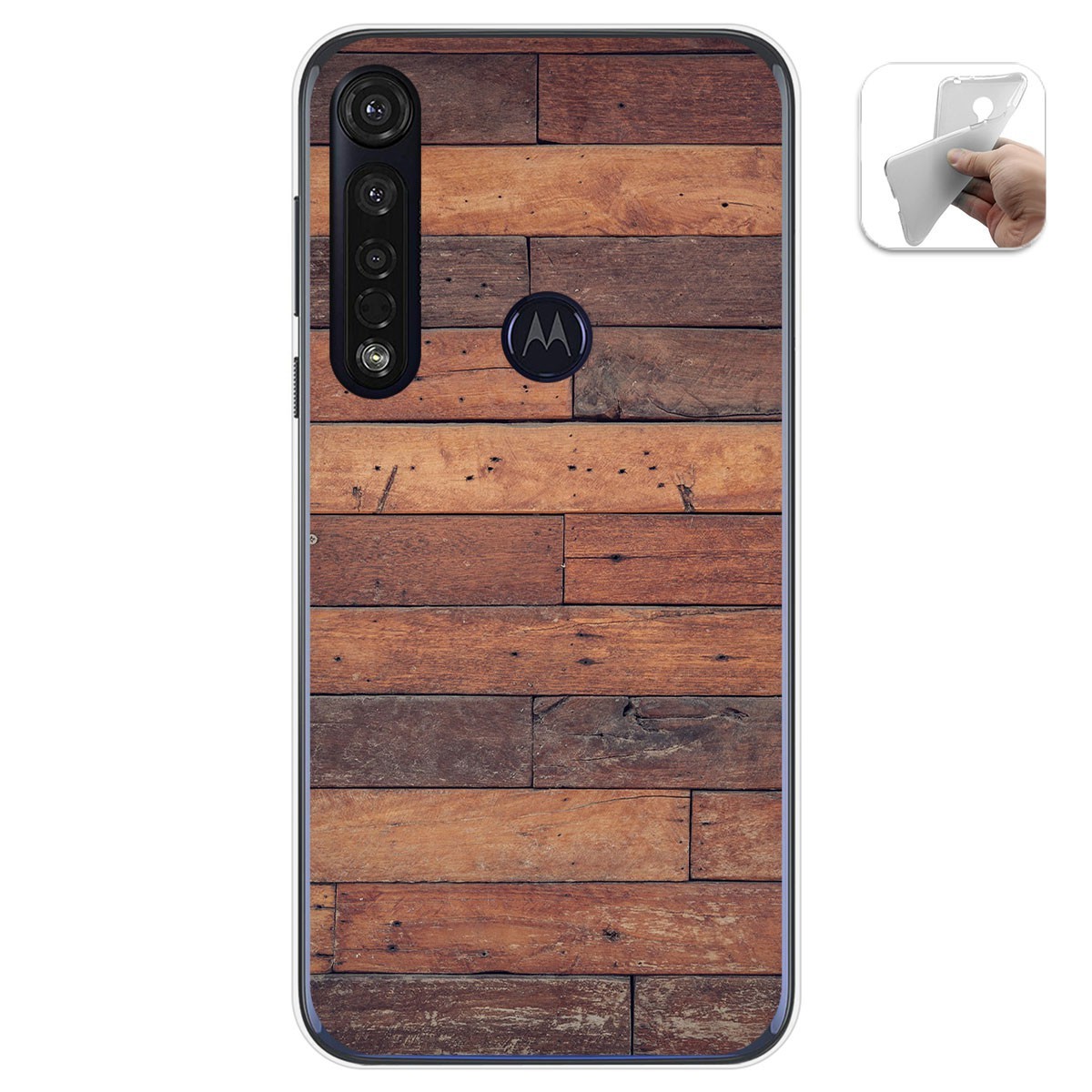 Funda Gel Tpu para Motorola Moto G8 Plus diseño Madera 03 Dibujos