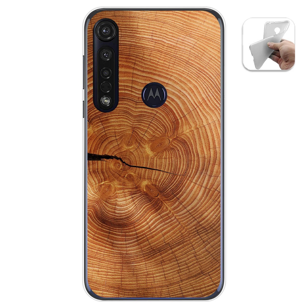 Funda Gel Tpu para Motorola Moto G8 Plus diseño Madera 04 Dibujos