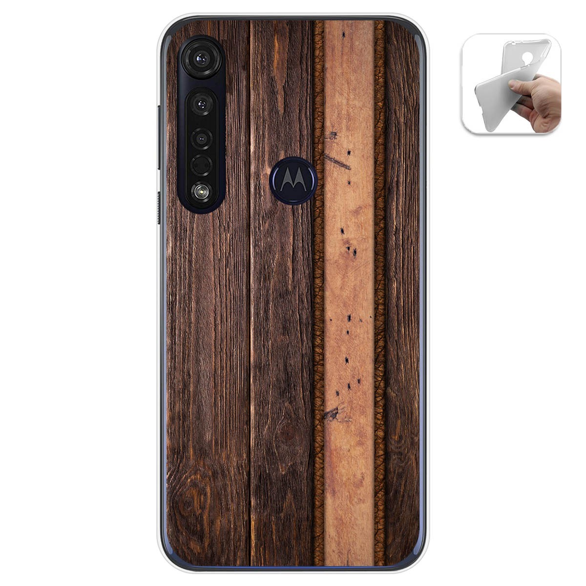 Funda Gel Tpu para Motorola Moto G8 Plus diseño Madera 05 Dibujos