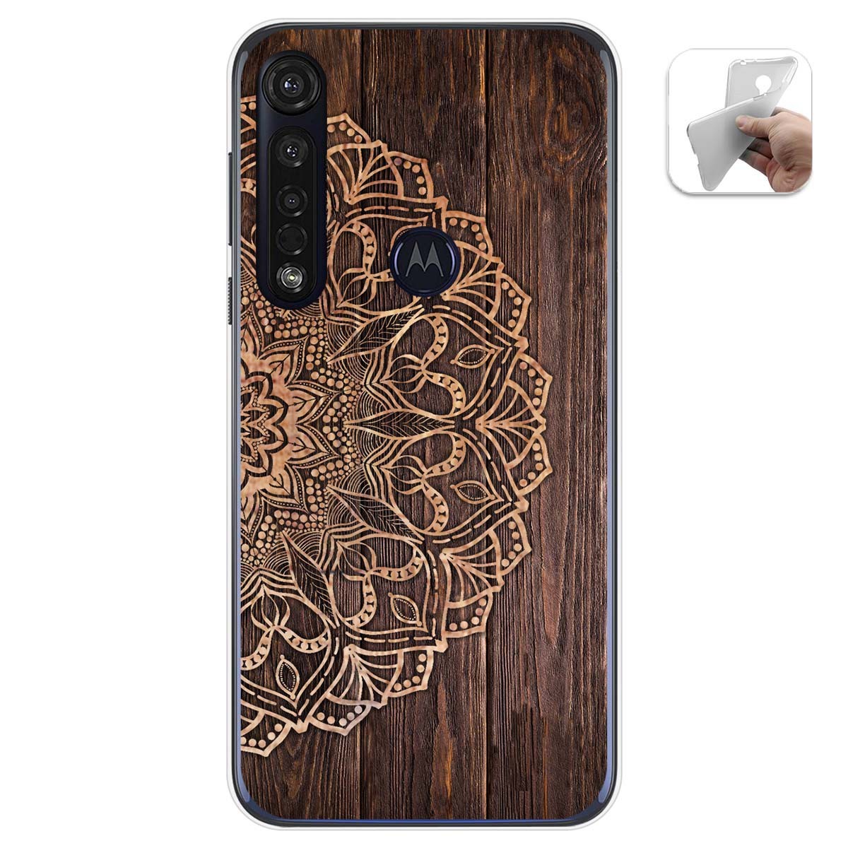 Funda Gel Tpu para Motorola Moto G8 Plus diseño Madera 06 Dibujos