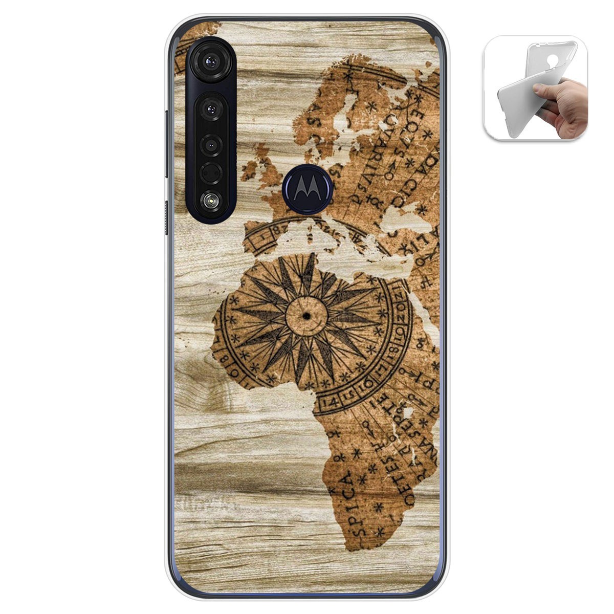 Funda Gel Tpu para Motorola Moto G8 Plus diseño Madera 07 Dibujos