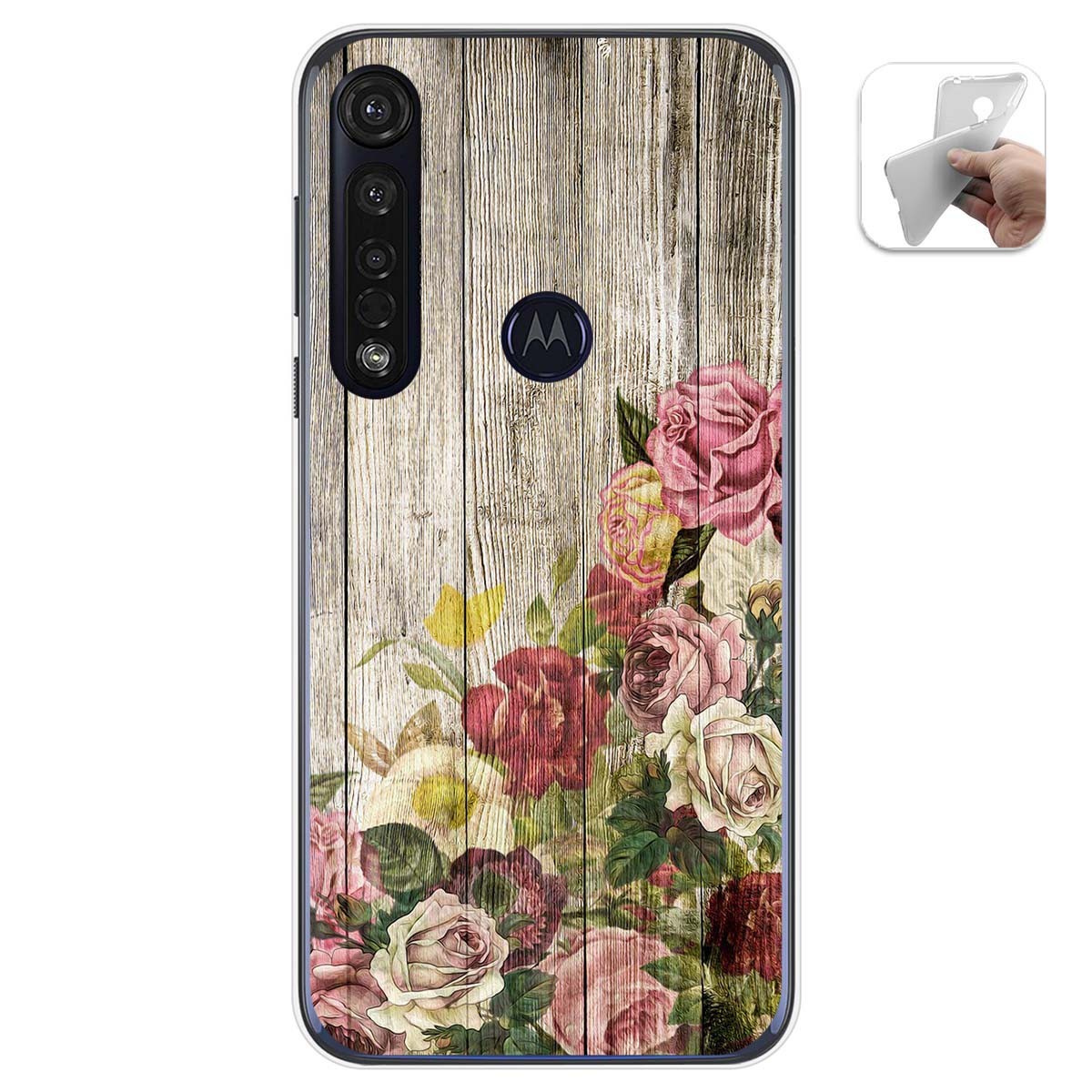 Funda Gel Tpu para Motorola Moto G8 Plus diseño Madera 08 Dibujos