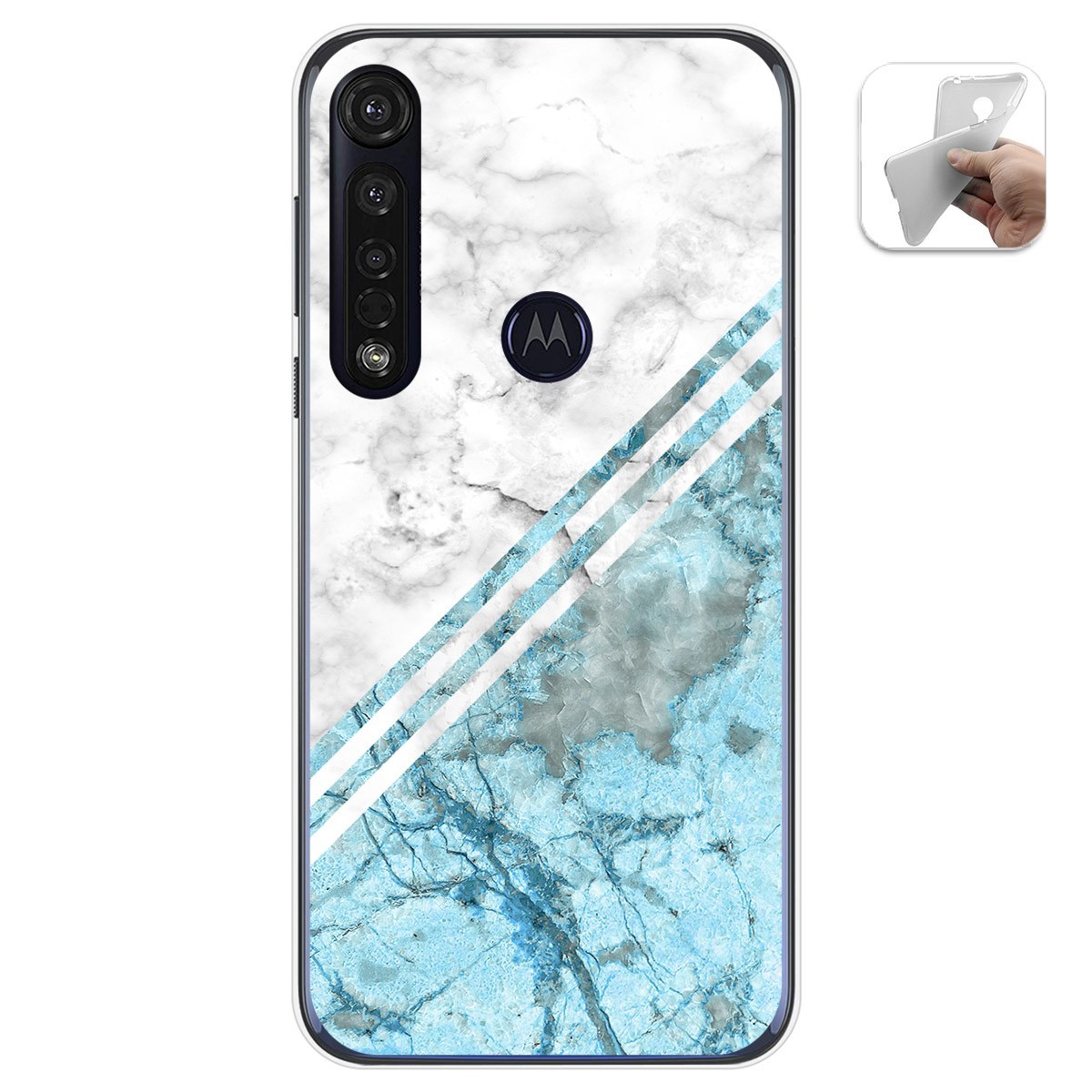 Funda Gel Tpu para Motorola Moto G8 Plus diseño Mármol 02 Dibujos