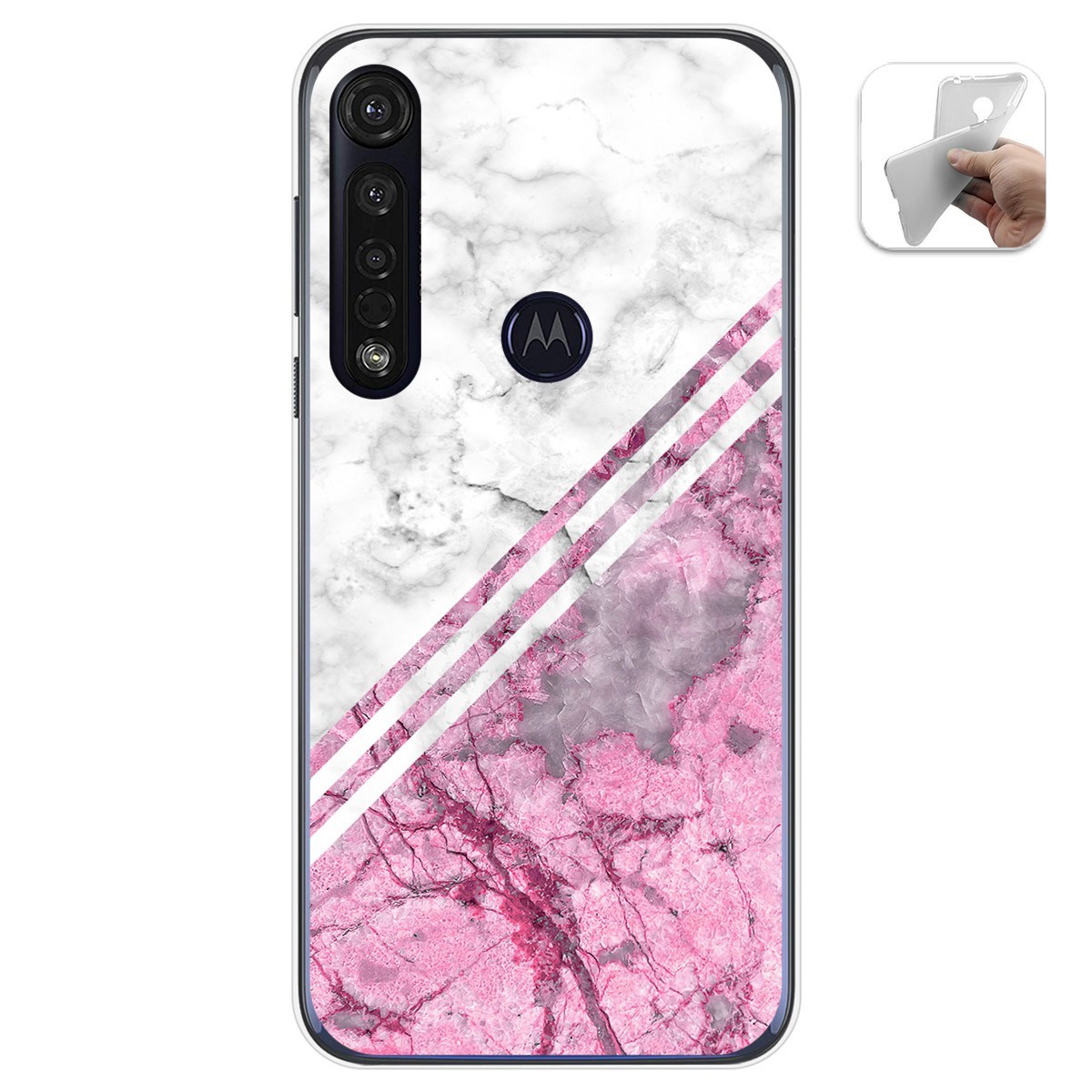 Funda Gel Tpu para Motorola Moto G8 Plus diseño Mármol 03 Dibujos