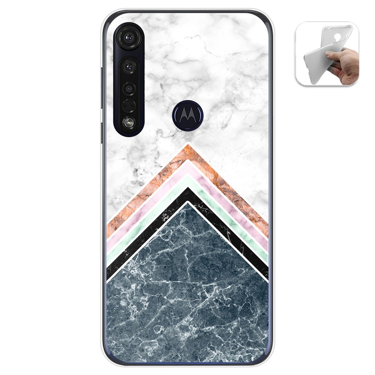 Funda Gel Tpu para Motorola Moto G8 Plus diseño Mármol 05 Dibujos