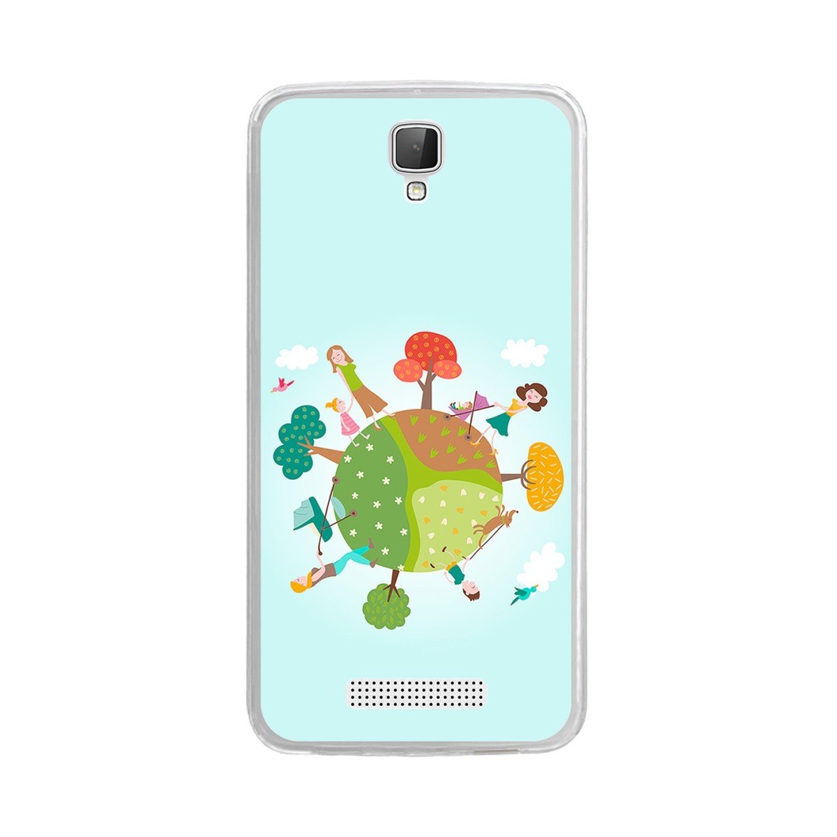 Funda Gel Tpu para Zte Blade L5 / L5 Plus Diseño Familia Dibujos