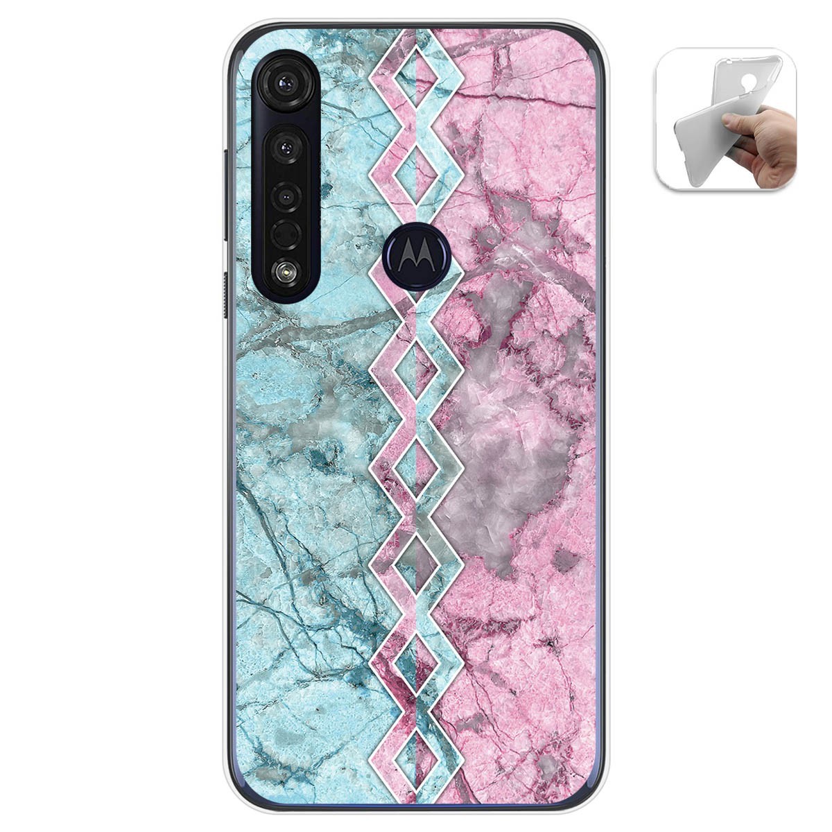 Funda Gel Tpu para Motorola Moto G8 Plus diseño Mármol 08 Dibujos
