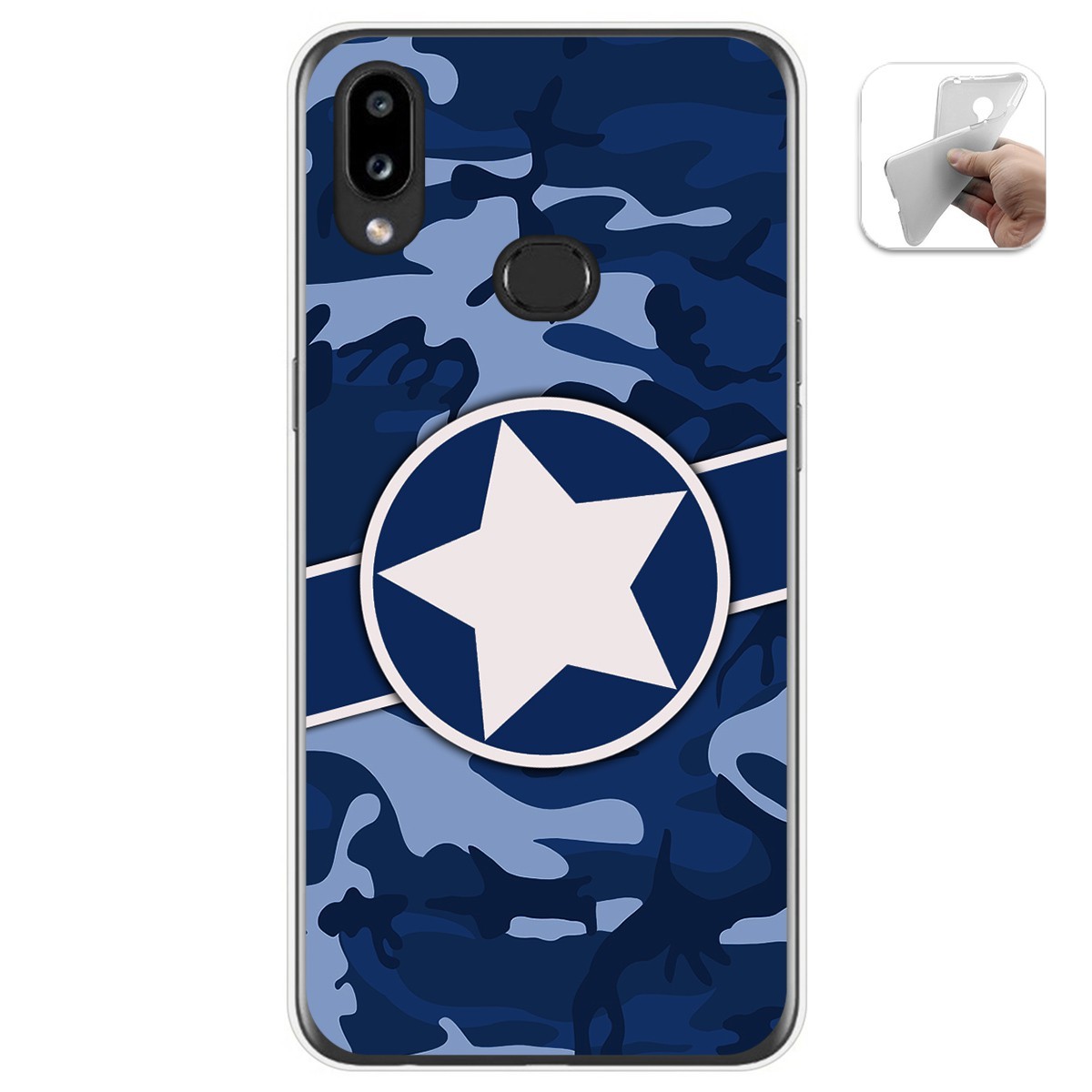 Funda Gel Tpu para Samsung Galaxy A10s diseño Camuflaje 03 Dibujos