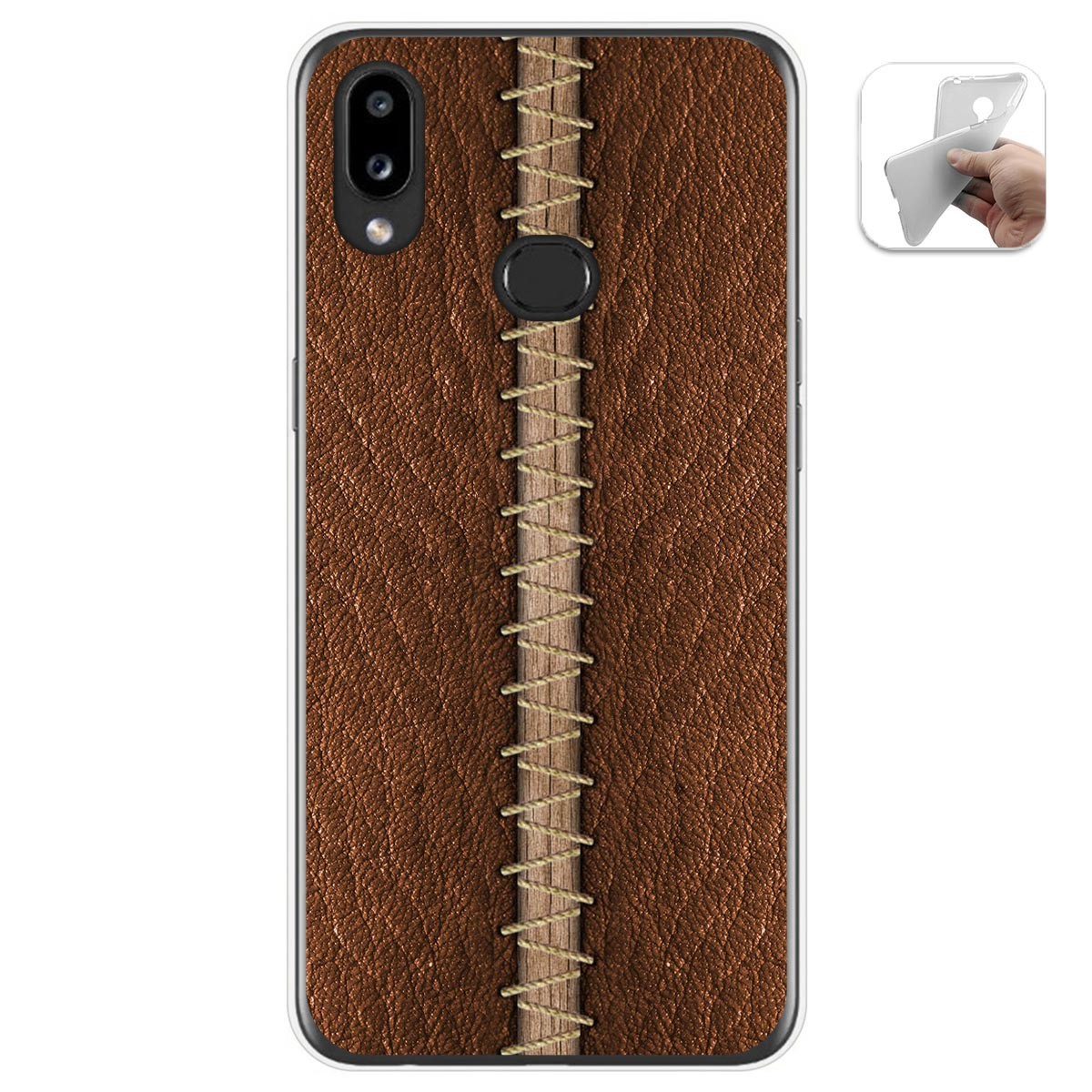 Funda Gel Tpu para Samsung Galaxy A10s diseño Cuero 01 Dibujos
