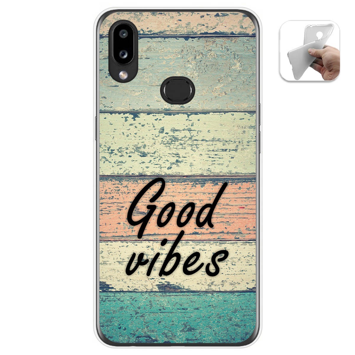 Funda Gel Tpu para Samsung Galaxy A10s diseño Madera 01 Dibujos