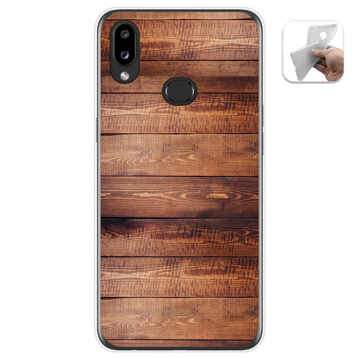 Funda Gel Tpu para Samsung Galaxy A10s diseño Madera 02 Dibujos