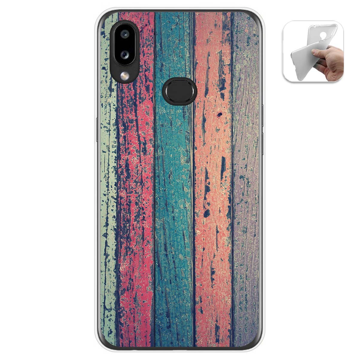 Funda Gel Tpu para Samsung Galaxy A10s diseño Madera 10 Dibujos