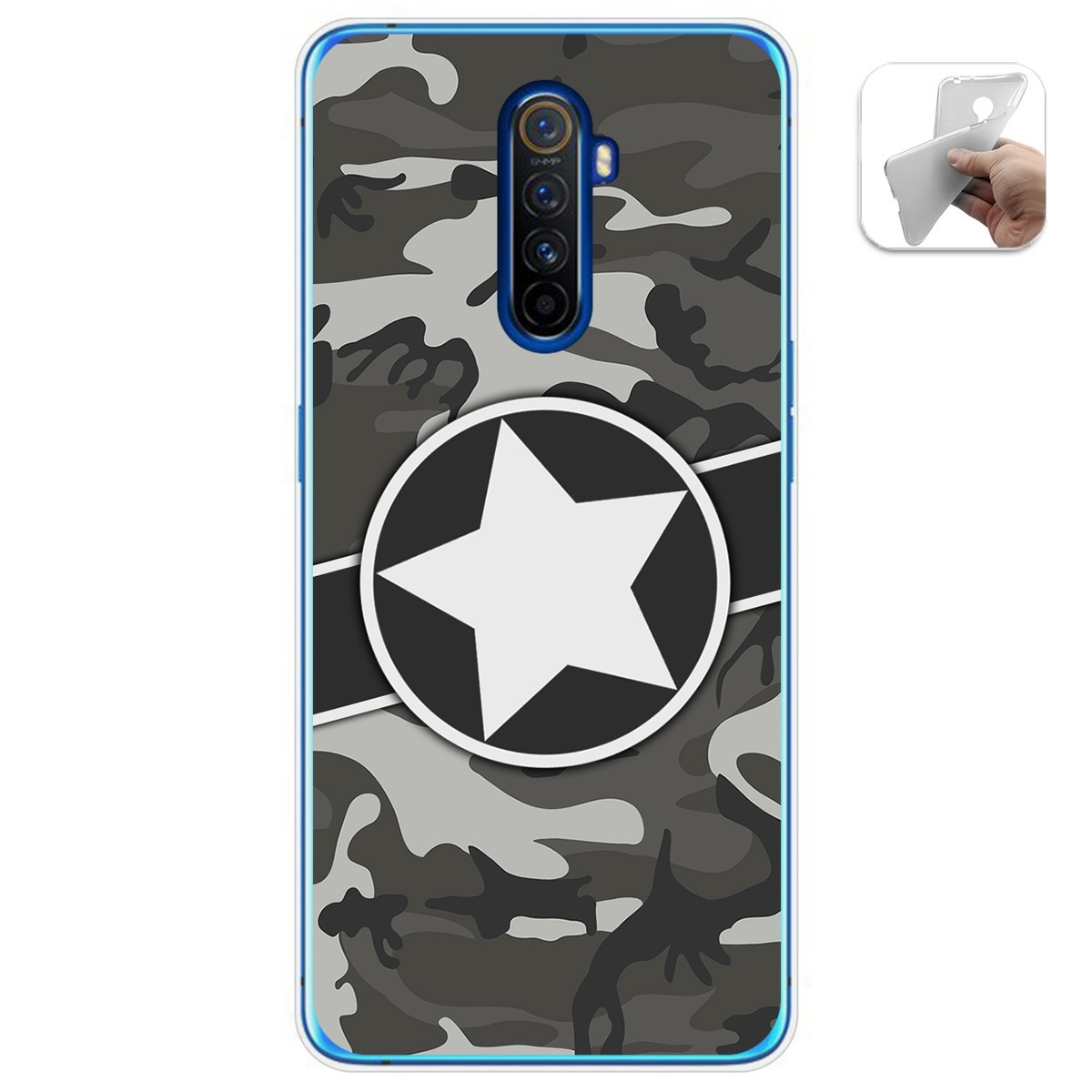 Funda Gel Tpu para Realme X2 Pro diseño Camuflaje 02 Dibujos