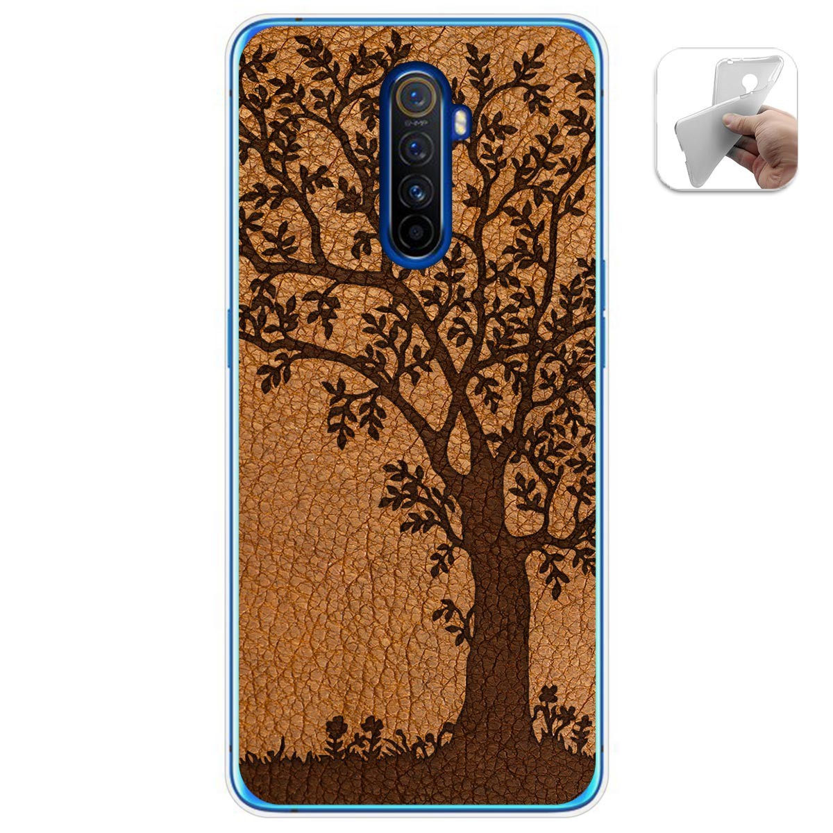Funda Gel Tpu para Realme X2 Pro diseño Cuero 03 Dibujos