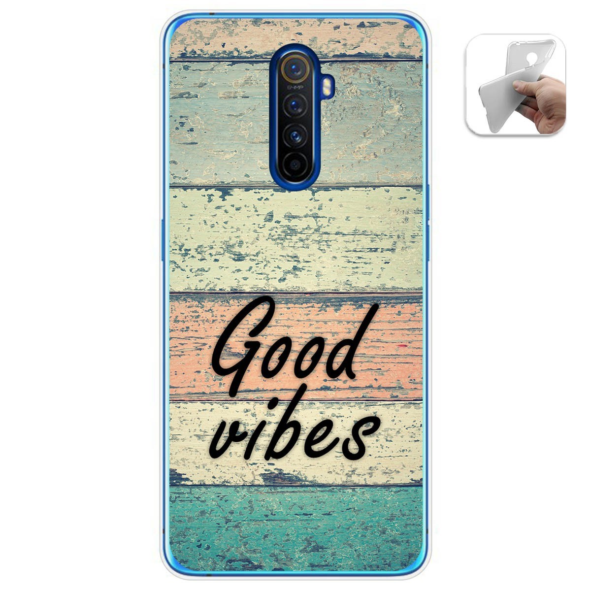 Funda Gel Tpu para Realme X2 Pro diseño Madera 01 Dibujos