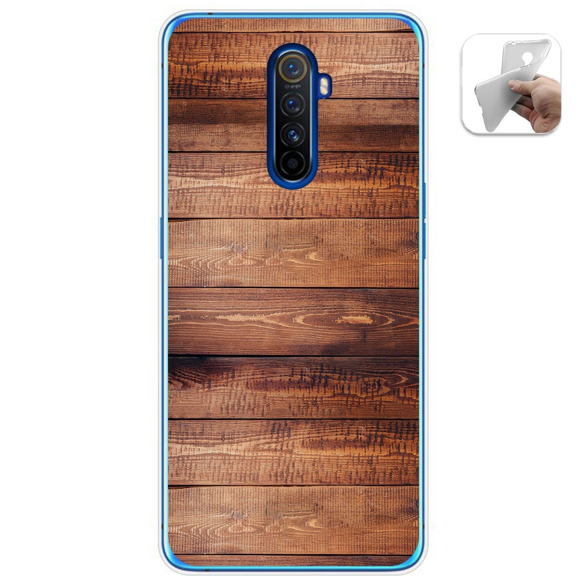 Funda Gel Tpu para Realme X2 Pro diseño Madera 02 Dibujos
