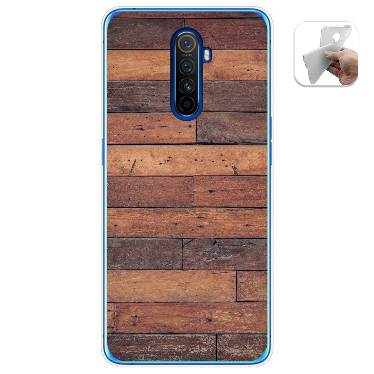Funda Gel Tpu para Realme X2 Pro diseño Madera 03 Dibujos