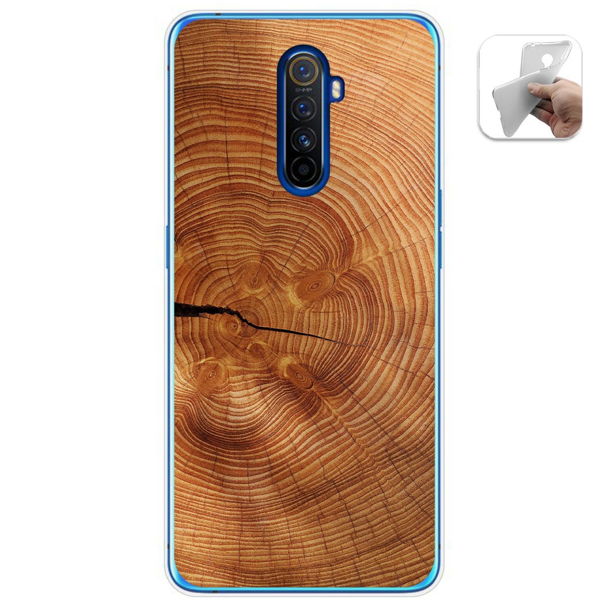 Funda Gel Tpu para Realme X2 Pro diseño Madera 04 Dibujos