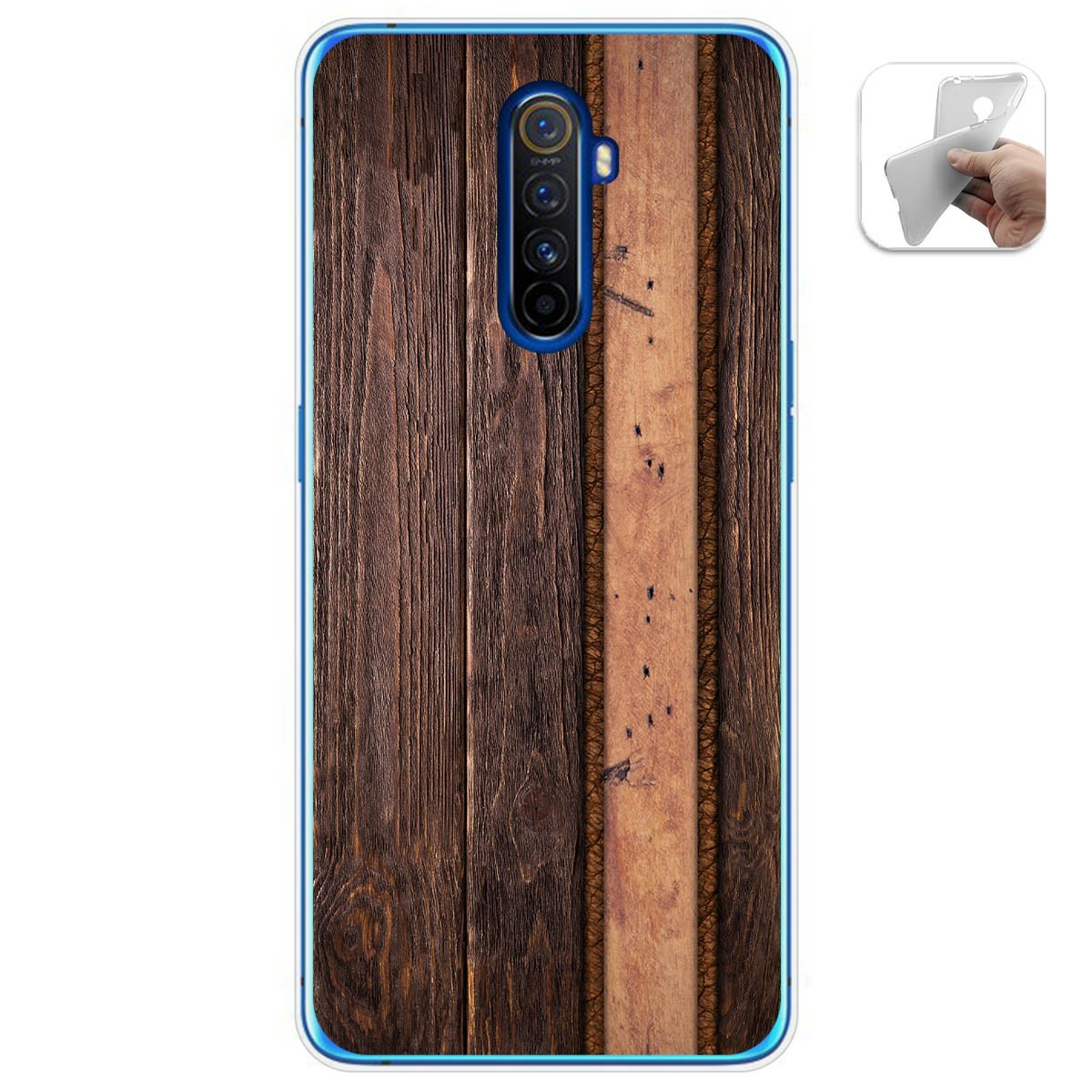 Funda Gel Tpu para Realme X2 Pro diseño Madera 05 Dibujos