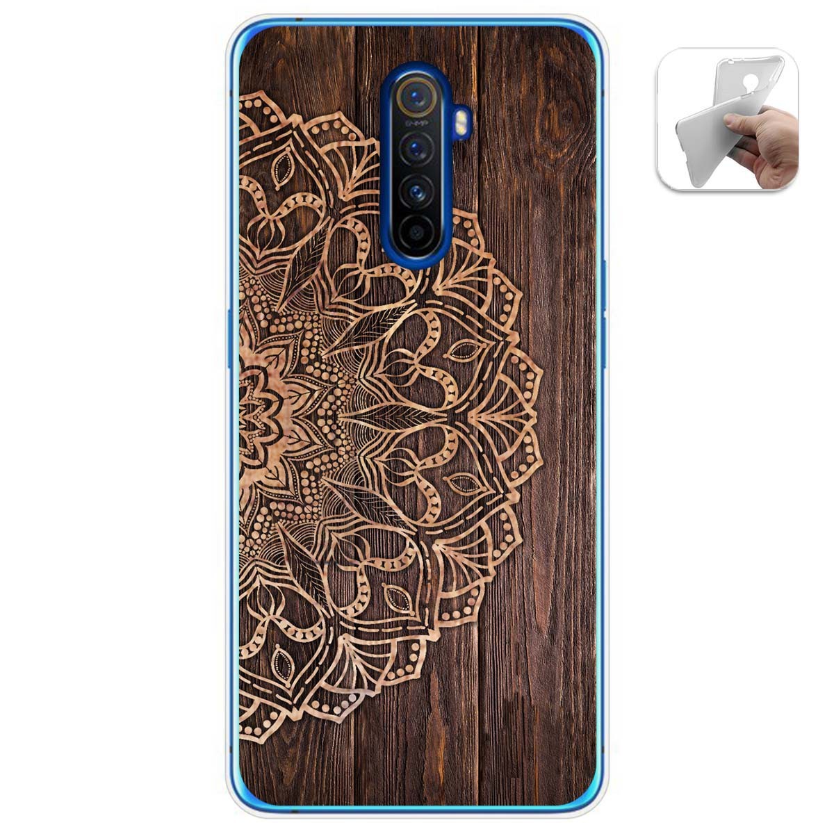 Funda Gel Tpu para Realme X2 Pro diseño Madera 06 Dibujos