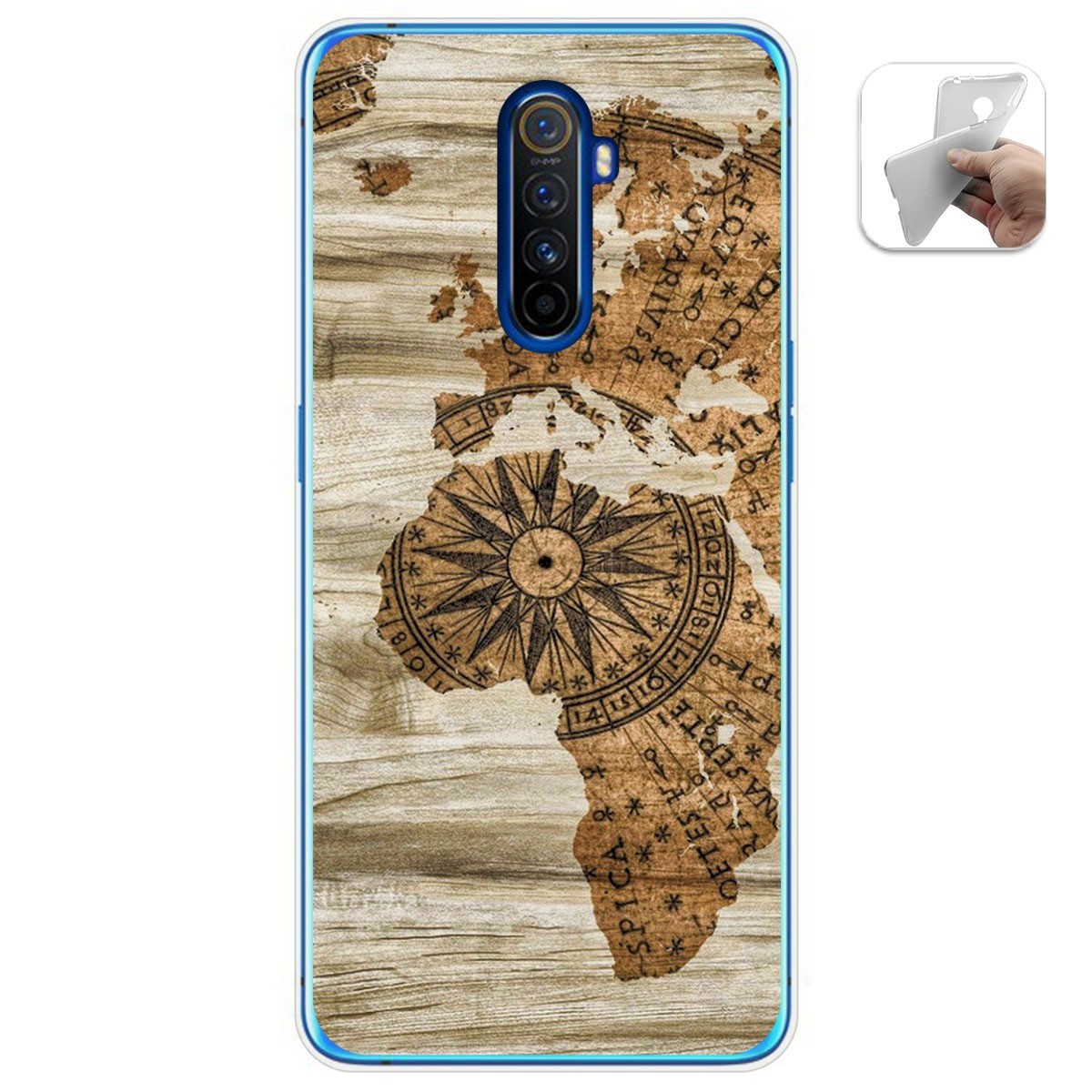 Funda Gel Tpu para Realme X2 Pro diseño Madera 07 Dibujos