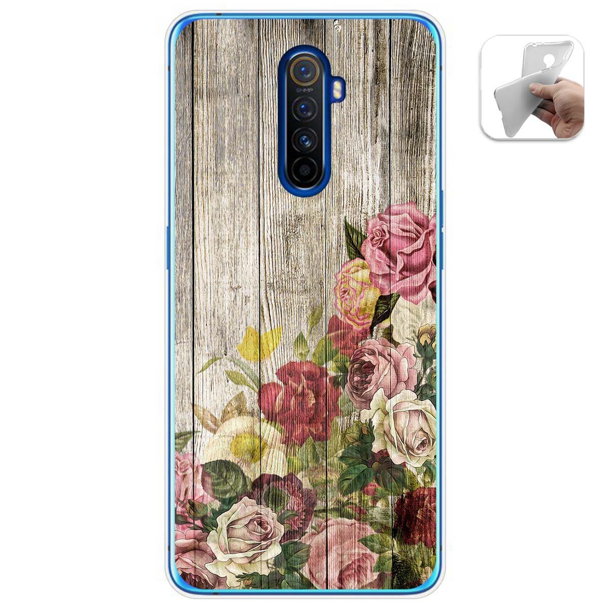 Funda Gel Tpu para Realme X2 Pro diseño Madera 08 Dibujos